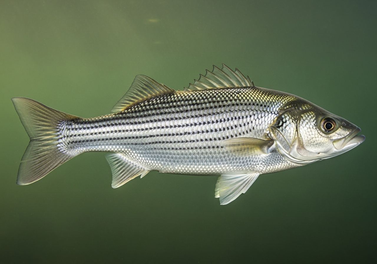Hybrid Striped Bass (Morone saxatilis x chrysops) fish species