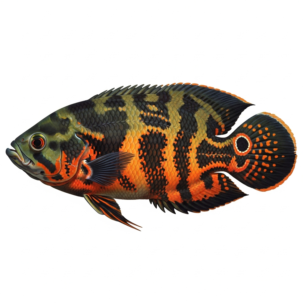 Oscar (Astronotus ocellatus) fish species