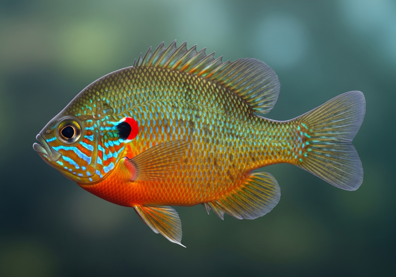 Pumpkinseed (Lepomis gibbosus) fish species