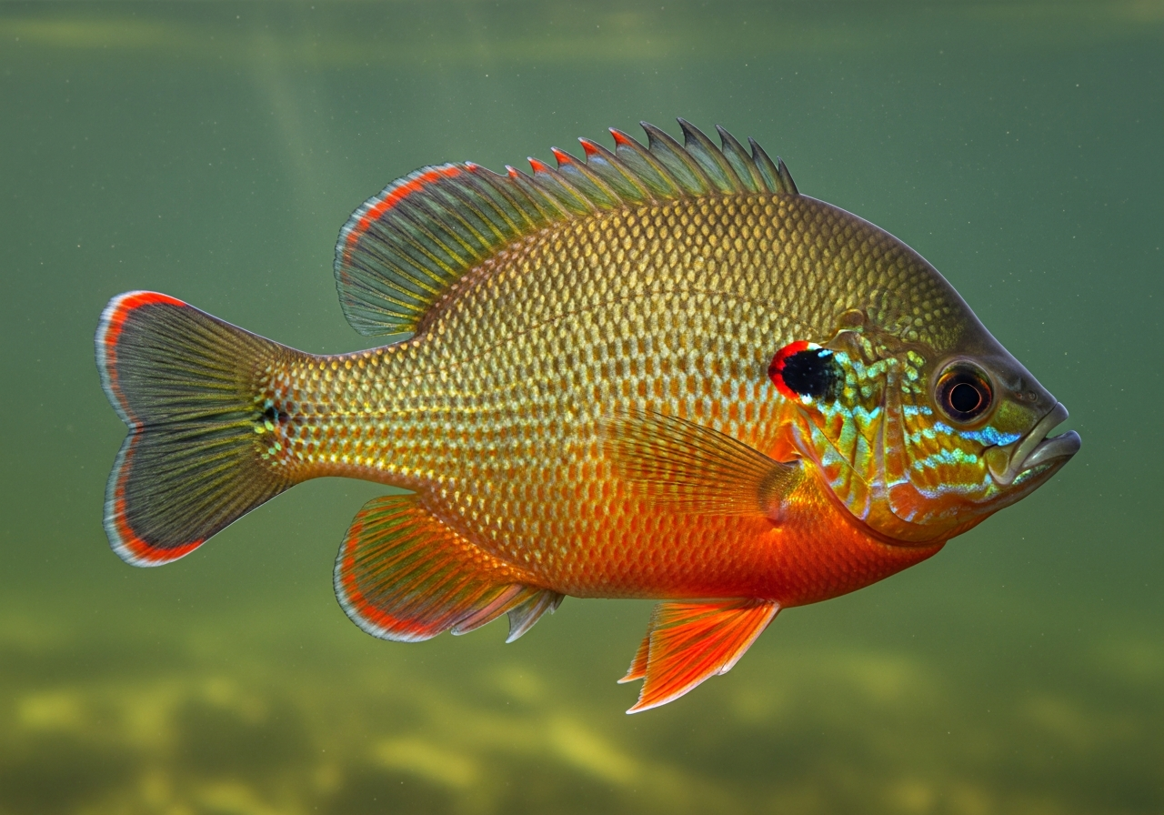 Redear Sunfish (Lepomis microlophus) fish species