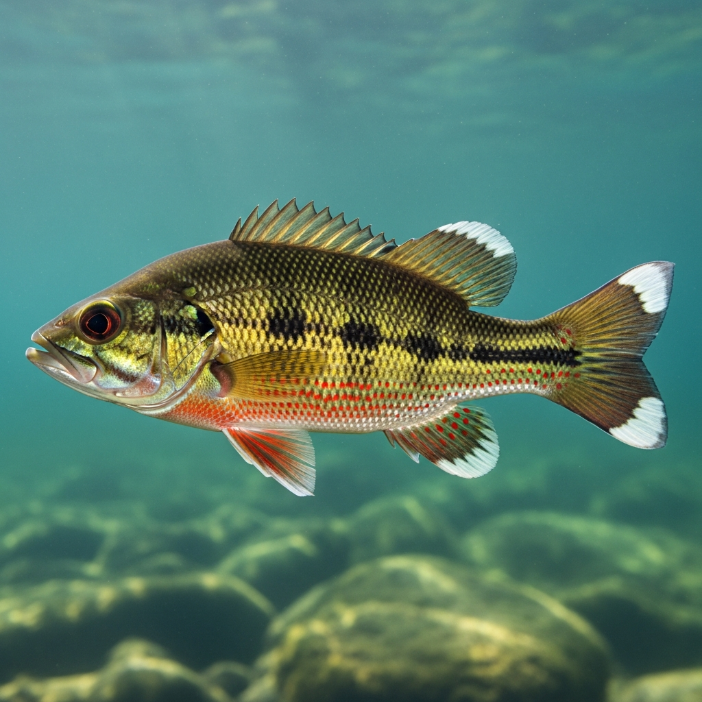 Redeye Bass (Micropterus coosae) fish species