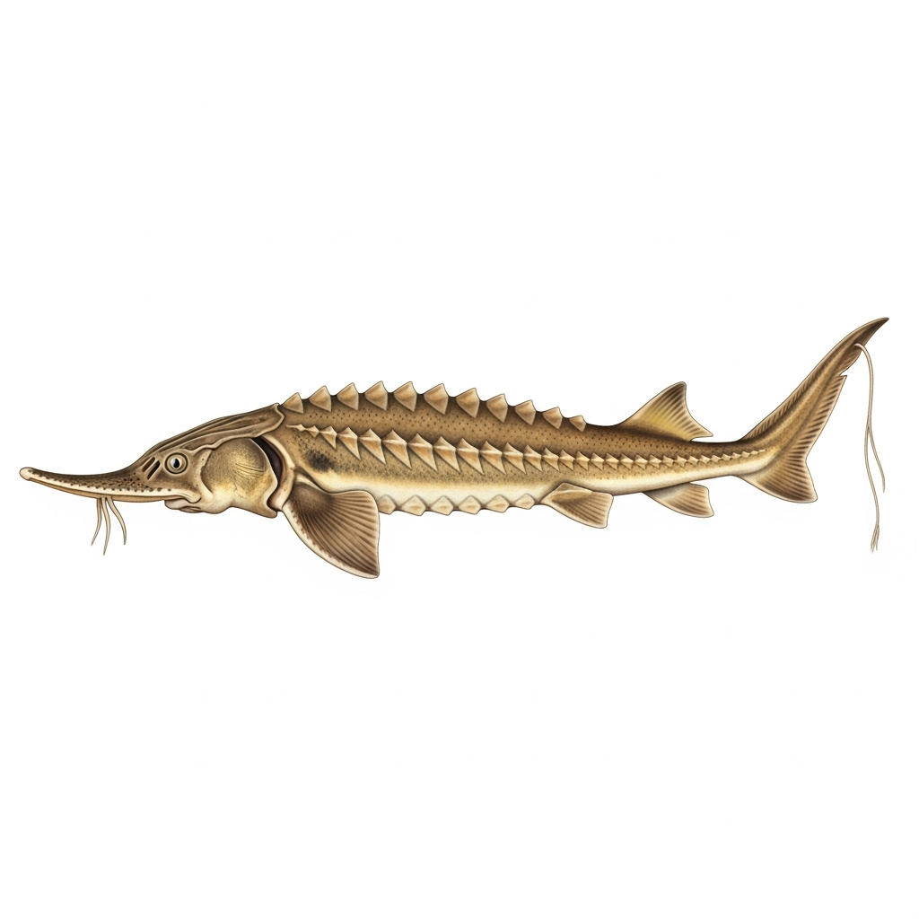 Shovelnose Sturgeon (Scaphirhynchus platorynchus) fish species