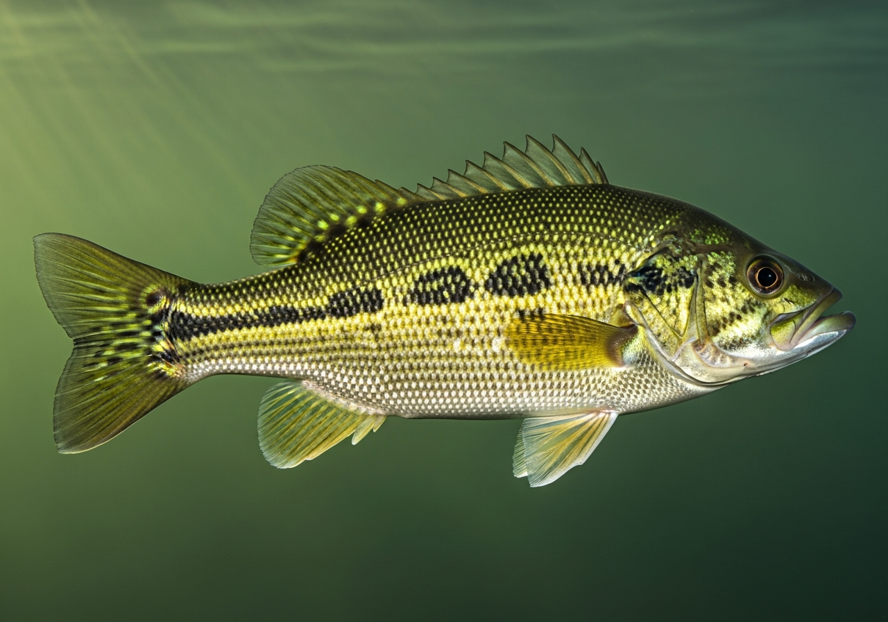 Spotted Bass (Micropterus punctulatus) fish species